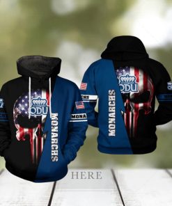 Old Dominion Monarchs NCAA US Flag Skull 3D Printed Hoodie