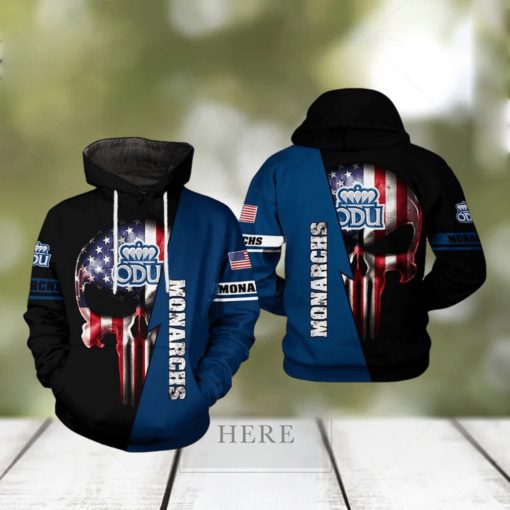Old Dominion Monarchs NCAA US Flag Skull 3D Printed Hoodie