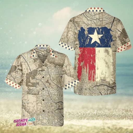 Old Map Of Texas Vintage Texas Hawaiian Shirt, Unique Texas Shirt For Texas Lovers