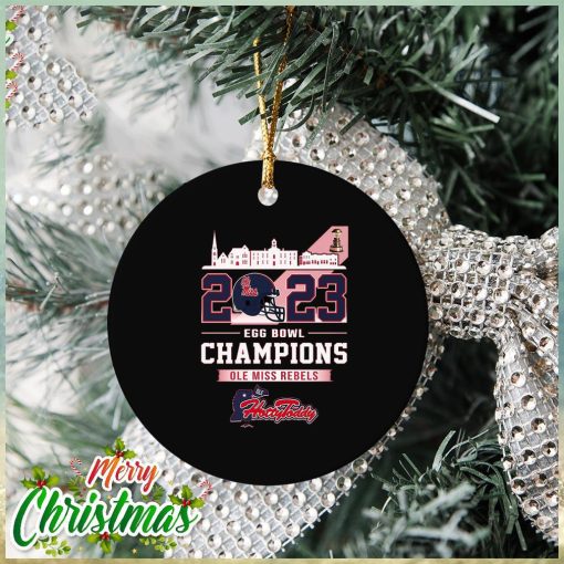 Ole Miss Rebels Egg Bowl University of Mississippi Hotty Toddy Gosh Almighty Champions 2023 Ornament