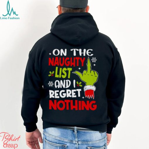 On The Naughty List And I Regret Nothing   Funny Christmas T shirt Classic T Shirt