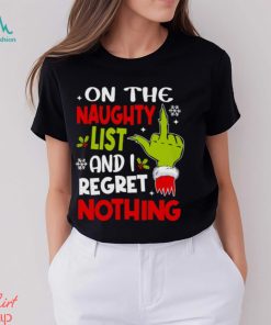 On The Naughty List And I Regret Nothing Funny Christmas T shirt Classic T Shirt