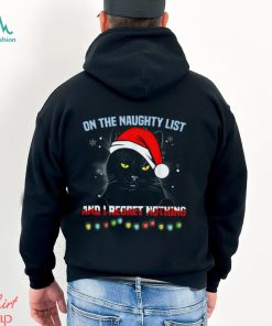 On The Naughty List I Regret Nothing Funny Christmas Black Cat Classic T Shirt