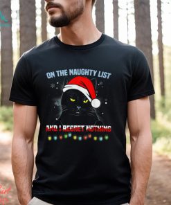 On The Naughty List I Regret Nothing Funny Christmas Black Cat Classic T Shirt