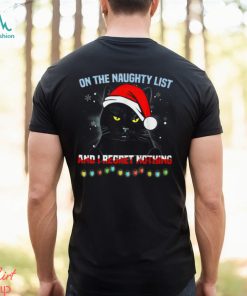 On The Naughty List I Regret Nothing Funny Christmas Black Cat Classic T Shirt