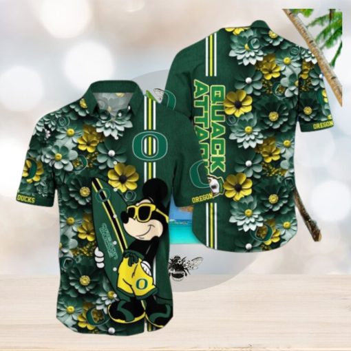 Oregon Ducks Hawaiian Shirt Mickey Love Surfing Trending Summer Gift