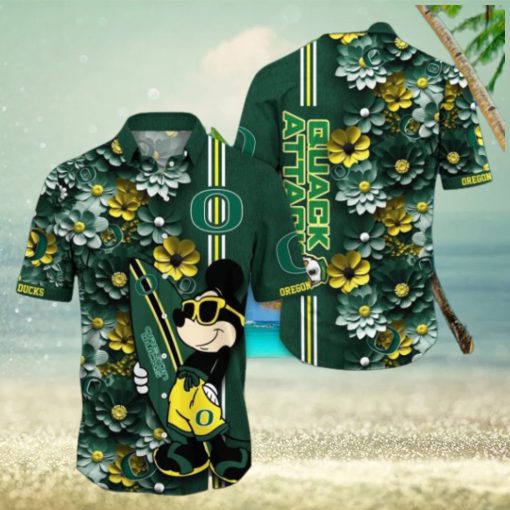 Oregon Ducks Hawaiian Shirt Mickey Love Surfing Trending Summer Gift