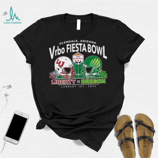 Oregon Ducks vs. Liberty Flames Blue 84 2024 Fiesta Bowl Matchup T Shirt