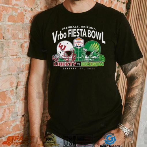 Oregon Ducks vs. Liberty Flames Blue 84 2024 Fiesta Bowl Matchup T Shirt