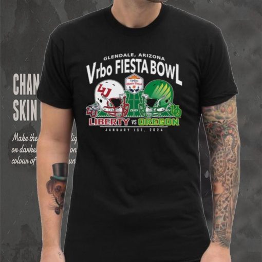 Oregon Ducks vs. Liberty Flames Blue 84 2024 Fiesta Bowl Matchup T Shirt