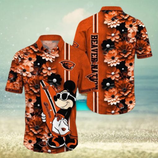 Oregon State Beavers Hawaiian Shirt Mickey Love Surfing Trending Summer Gift