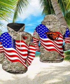 Oregon State Beavers NCAA US Flag Camo Veteran 3D Printed Hoodie