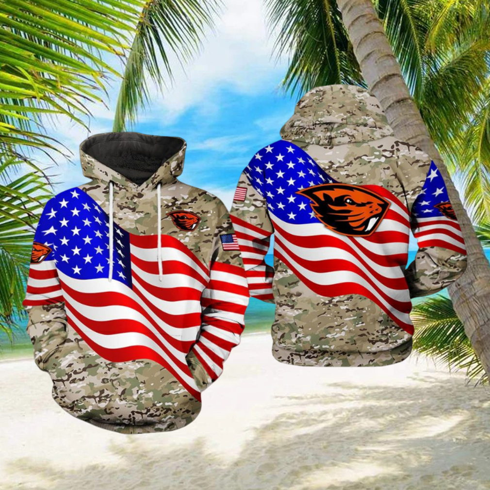 Oregon State Beavers NCAA US Flag Camo Veteran 3D Printed Hoodie Oregon State Beavers NCAA US Flag Camo Veteran 3D Printed Hoodie