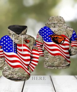 Oregon State Beavers NCAA US Flag Camo Veteran 3D Printed Hoodie