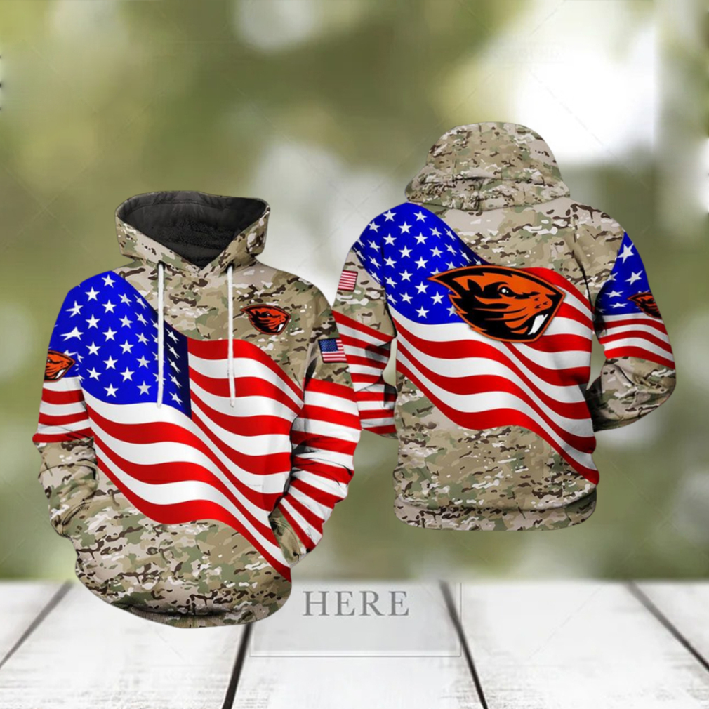 Oregon State Beavers NCAA US Flag Camo Veteran 3D Printed Hoodie Oregon State Beavers NCAA US Flag Camo Veteran 3D Printed Hoodie