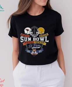 Oregon State Beavers vs Notre Dame Fighting Irish Blue 84 Unisex 2023 Tony The Tiger Sun Bowl Head To Head Helmet T Shirt