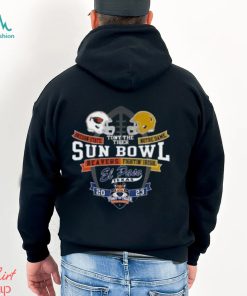 Oregon State Beavers vs Notre Dame Fighting Irish Blue 84 Unisex 2023 Tony The Tiger Sun Bowl Head To Head Helmet T Shirt