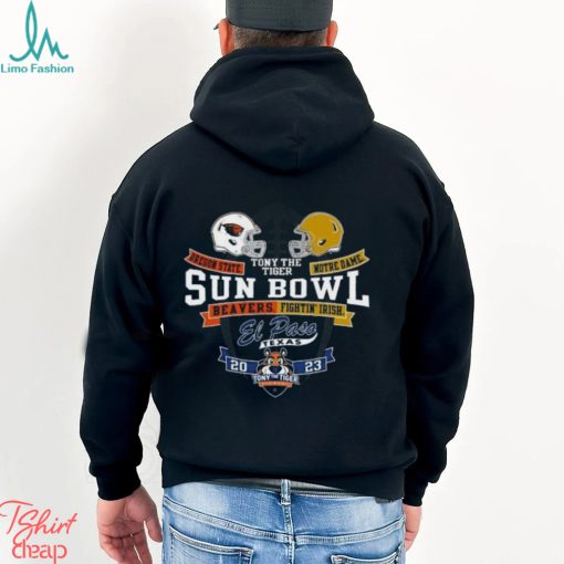 Oregon State Beavers vs. Notre Dame Fighting Irish 2023 El Paso Texas Tony the Tiger sun Bowl shirt