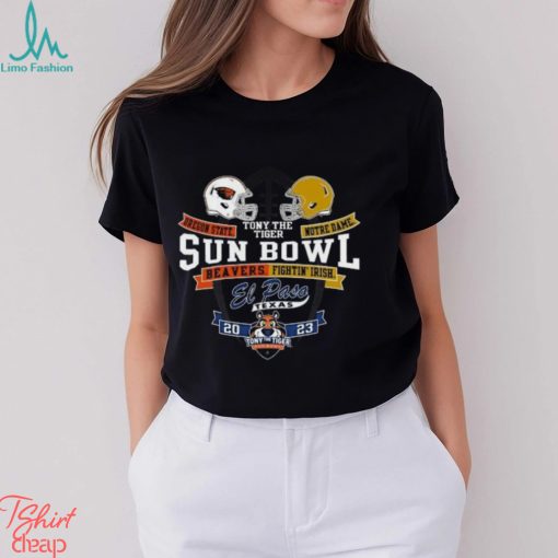 Oregon State Beavers vs. Notre Dame Fighting Irish 2023 El Paso Texas Tony the Tiger sun Bowl shirt