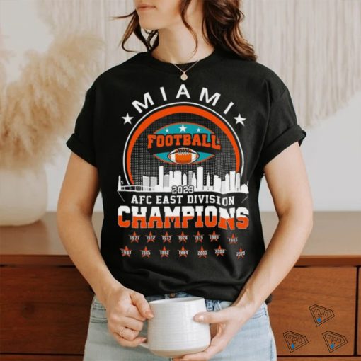 Original 2023 AFC East Champions Conquered The East Champions Miami Dolphins Football Skyline T Shirt