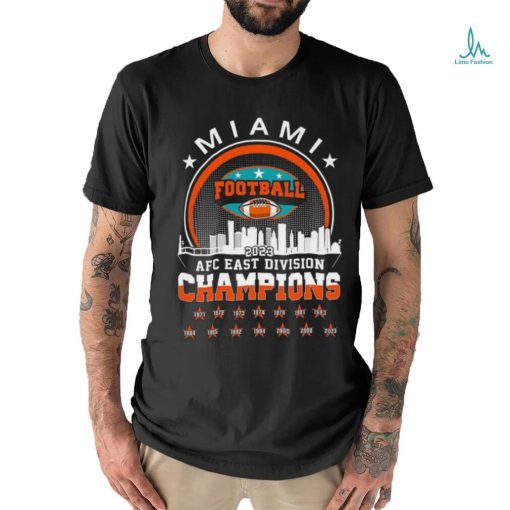 Original 2023 AFC East Champions Conquered The East Champions Miami Dolphins Football Skyline T Shirt