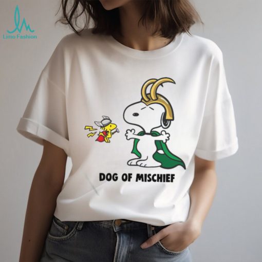 Original Loki Snoopy And Thor Woodstock Dog Of Mischief T shirt