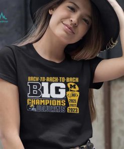 Original Retro Brand Michigan Wolverines Back to Back to Back Big Ten Conference Champions T Shirt