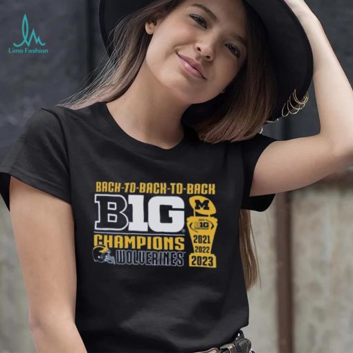 Original Retro Brand Michigan Wolverines Back to Back to Back Big Ten Conference Champions T Shirt