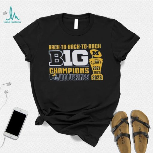 Original Retro Brand Michigan Wolverines Back to Back to Back Big Ten Conference Champions T Shirt