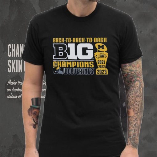 Original Retro Brand Michigan Wolverines Back to Back to Back Big Ten Conference Champions T Shirt