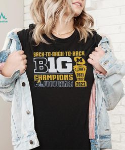 Original Retro Brand Michigan Wolverines Back to Back to Back Big Ten Conference Champions T Shirt