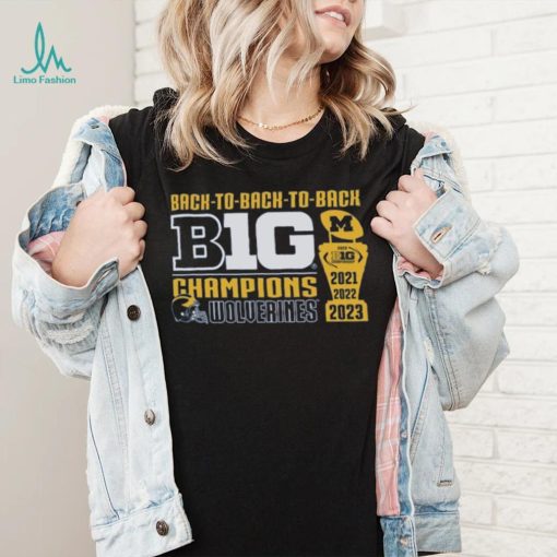 Original Retro Brand Michigan Wolverines Back to Back to Back Big Ten Conference Champions T Shirt