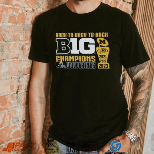 Original Retro Brand Michigan Wolverines Back to Back to Back Big Ten Conference Champions T Shirt