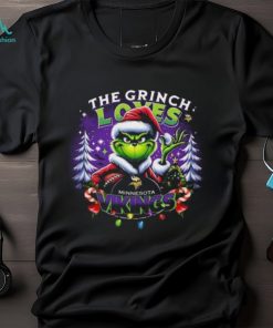Original The Grinch Santa Loves Minnesota Vikings NFL Christmas Shirt