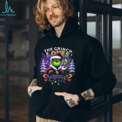 Original The Grinch Santa Loves Minnesota Vikings NFL Christmas Shirt