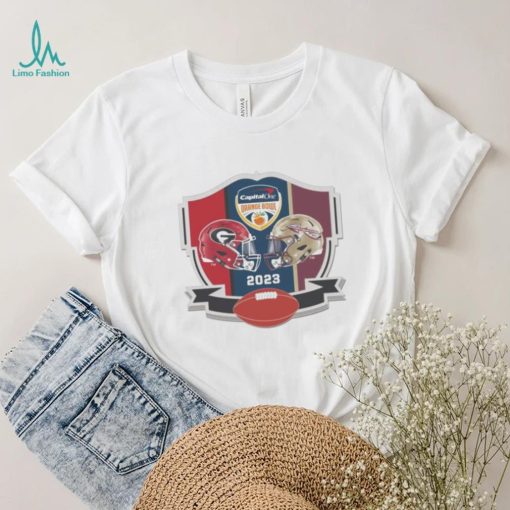 Original georgia Bulldogs Vs Florida State Seminoles Helmet 2023 Capital One Orange Bowl Shirt