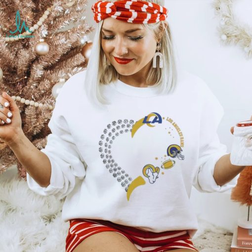 Original los Angeles Rams Football Heart Helmet Logo Shirt