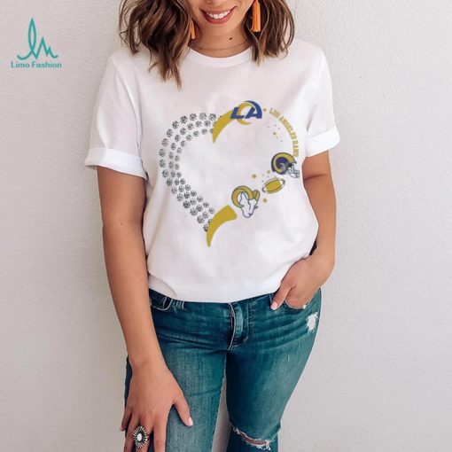 Original los Angeles Rams Football Heart Helmet Logo Shirt