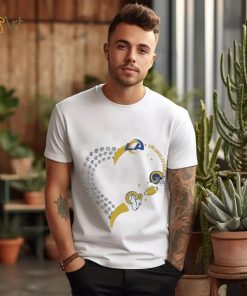 Original los Angeles Rams Football Heart Helmet Logo Shirt