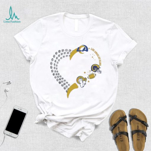 Original los Angeles Rams Football Heart Helmet Logo Shirt