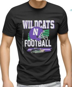 Original northwestern Wildcats Helmet And Ryan Field T Shirt