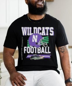 Original northwestern Wildcats Helmet And Ryan Field T Shirt