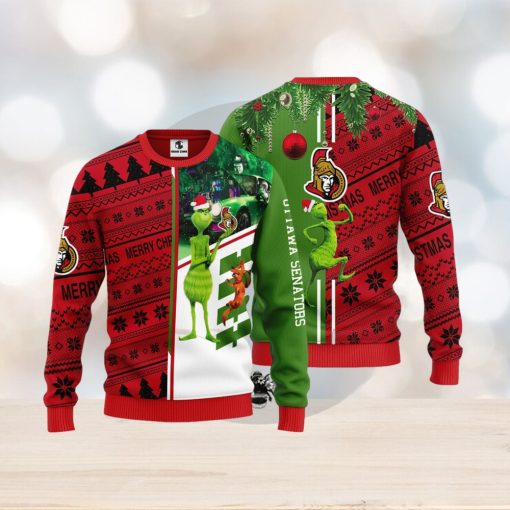 Ottawa Senators Grinch & Scooby doo Christmas Ugly Sweater