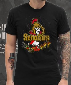Ottawa Senators NHL Santa Snoopy and Woodstock Christmas Shirt