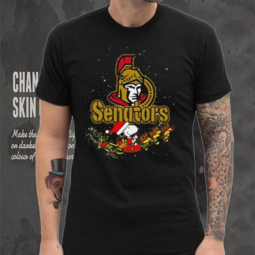 Ottawa Senators NHL Santa Snoopy and Woodstock Christmas Shirt