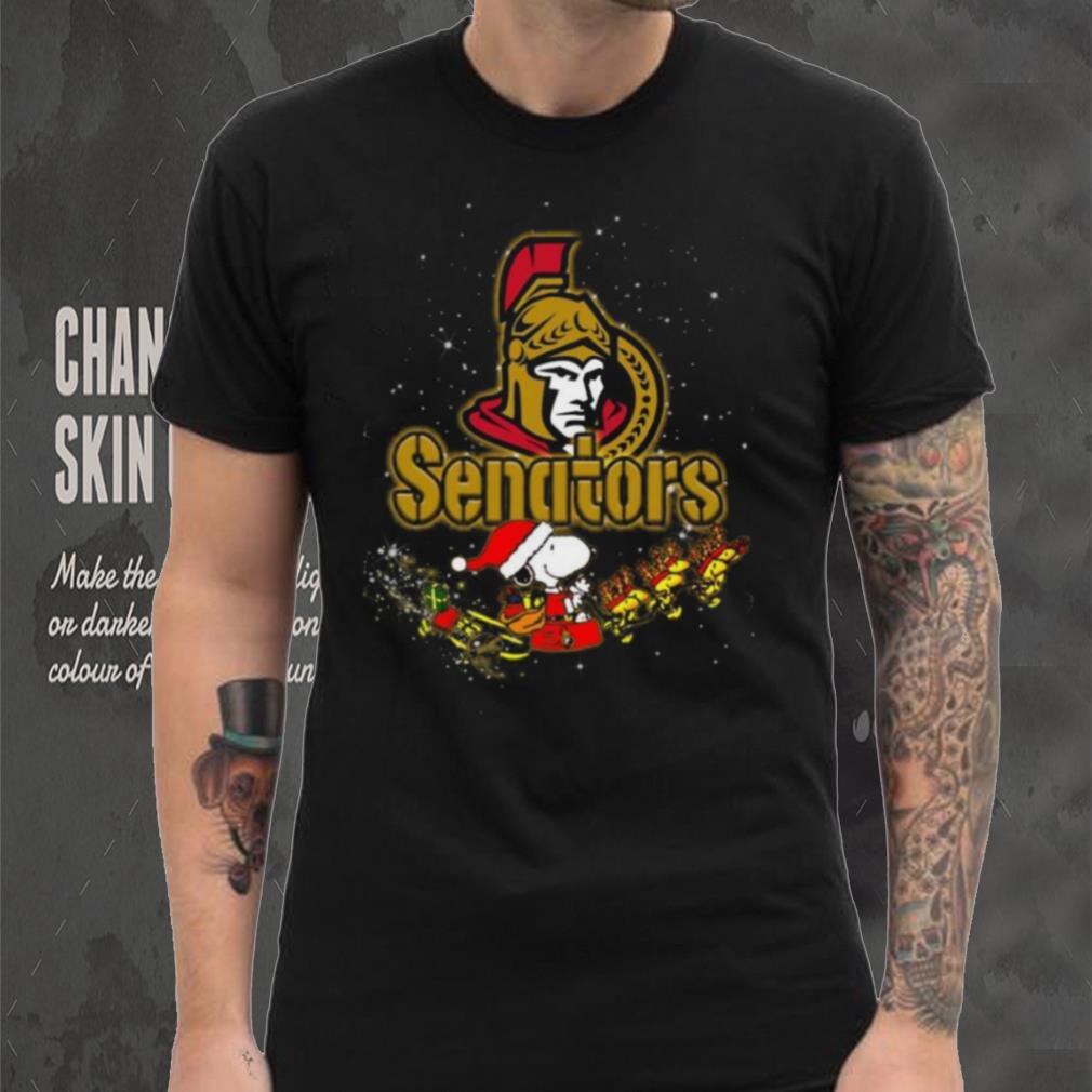 Ottawa Senators NHL Santa Snoopy and Woodstock Christmas Shirt Ottawa Senators NHL Santa Snoopy and Woodstock Christmas Shirt