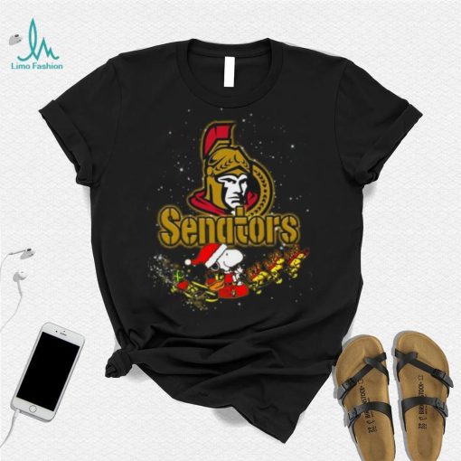 Ottawa Senators NHL Santa Snoopy and Woodstock Christmas Shirt