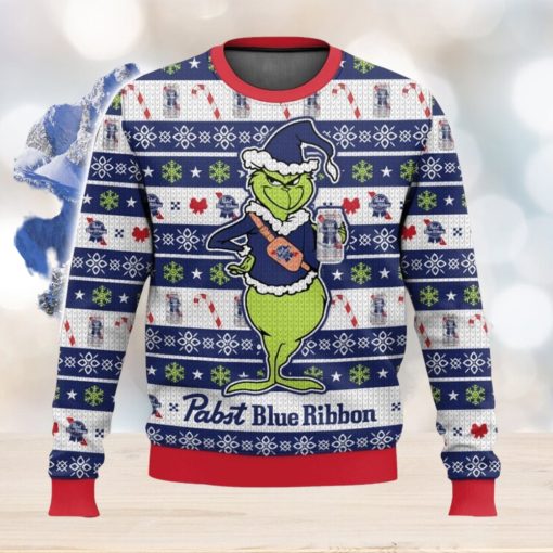 Pabst Blue Ribbon Grinch 3D Christmas Sweater Ugly Christmas Sweater Christmas Gift Ideas