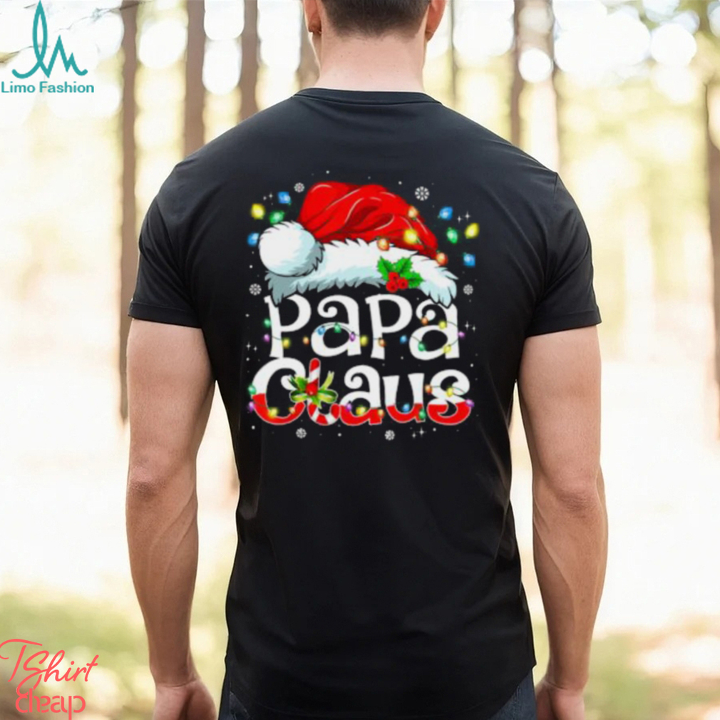 Papa Claus T shirt, Papa Claus Cute Christmas Lights Pajama Family Matching Shirt Papa Claus T shirt, Papa Claus Cute Christmas Lights Pajama Family Matching Shirt
