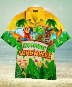 Parrot It’s 5 O’clock Somewhere Tropical Beach Hawaiian Shirt